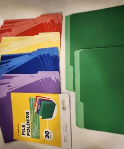 Colored File Folders - Colored Folders - Colored File Folders Letter Size - File Folders - File Folders Letter Size - Color File Folders - Color Folders - (30 Pack, 8.5 x 11", 1/3 Cut Tabs, 5 Colors) 30 Pack 33 61f7ei1cpKL