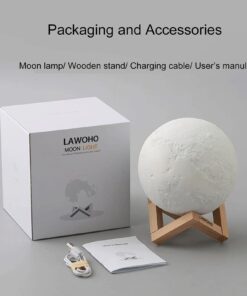 LAWOHO Moon Lamp LED Lighting Night Light 5.9 Inch 3 Colors Dimmable Vibration Control Bedside Baby Nursery 3D Printing Table Lamp for Kids Bedroom Home Decorative Birthday Christmas Xmas Gift 5.9" 14 61f8Rf5R7iS
