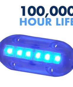 T-H Marine LED Underwater Boat Light - High-Intensity Surface Mount Waterproof Lighting - Use Above or Below Water - Multi-Purpose Use and Low Power Draw - Blue 12 61fAUiuOfqL