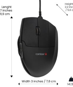 Contour Design Unimouse Mouse Wired - Wired Ergonomic Mouse for Laptop and Desktop Computer Use - Fully Adjustable Mouse - Mac & PC Compatible - (Right-Hand) Right hand 13 61fBtR3j6rL
