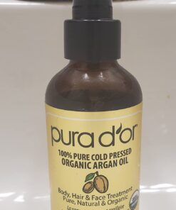 PURA D'OR Organic Moroccan Argan Oil (4oz / 118mL) USDA Certified 100% Pure Cold Pressed Virgin Premium Grade Moisturizer Treatment for Dry, Damaged Skin, Hair, Face, Body, Scalp (Packaging may vary) 28 61fCWDtIF3L