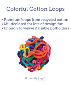 Friendly Loom 7" Potholder Kit Green Metal Loom and Bright Rainbow Color Cotton Loops, Makes 2 Potholders, MADE IN THE USA by Harrisville Designs. Multicolor 33 61fDKm7NE7L