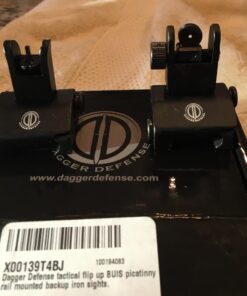 -Combat Vet Owned Company- Dagger Defense Tactical flip up BUIS Picatinny Rail Mounted Backup Iron Sights. Black 57 61fEdd9AS8L