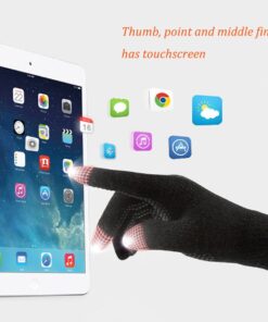 HINDAWI Winter Hat Scarf Gloves Slouchy Beanie Snow Knit Skull Cap Touch Screen Mittens Circle Scarves for Women Hat+scarf+gloves (Black) 25 61fFYszfjrL