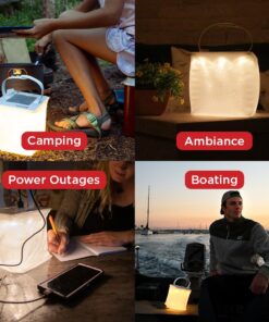 LuminAID 2-in-1 Solar Camping Lantern and Phone Charger - Inflatable LED Lamp for Camping, Hiking and Travel - Emergency Light for Power Outages, Hurricane, Survival Kits - As Seen on Shark Tank Firefly Warm White 150 Lumens 14 61fFsFQq7OL