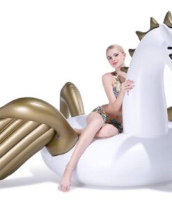 Alternative view of Jasonwell Giant Inflatable Pool Float - Golden Swan Pegasus Pool Floatie Summer Beach Swimming Outdoor Pool Party Lounge Raft Decorations Toys for Adults & Kids