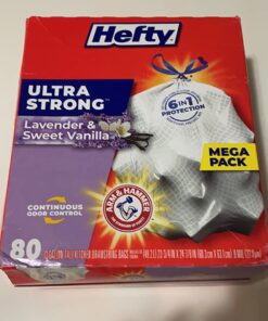 Hefty Ultra Strong Tall Kitchen Trash Bags, Lavender & Sweet Vanilla Scent, 13 Gallon, 80 Count 32 61fHO3zIxCL