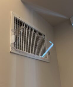 Frost King HD9 Heat and Air Deflector, Large, Heavy Duty, Clear Plastic with Magnetic hold or Screw-on hold for Central Forced Air Systems, Adjustable 10" to 16" Large Sidewall, expands up to 16" wide 11 61fHgRMrkkL