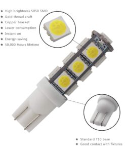 GRV T10 921 194 13-5050 SMD Wedge LED Bulb Lamp Super Bright Cool White DC 12V Pack of 10 10 Pcs 12 61fISY62RL