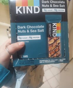 KIND Bars, Dark Chocolate Nuts and Sea Salt, Healthy Snacks, Gluten Free, Low Sugar, 6g Protein, 12 Count 14 Ounce (Pack of 12) 31 61fJjSSxhIL