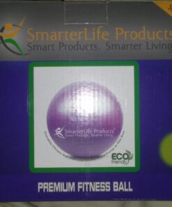 SmarterLife Workout Exercise Ball for Fitness, Yoga, Balance, Stability, or Birthing, Great as Yoga Ball Chair for Office or Exercise Gym Equipment for Home, Premium Non-Slip Design Purple 65 cm 36 61fKVWdY7pL