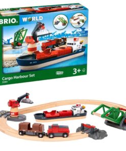 BRIO World - 33061 Cargo Harbor Set | 16 Piece Toy Train with Accessories and Wooden Tracks for Kids Ages 3 and Up 13 61fMjE6JN1L