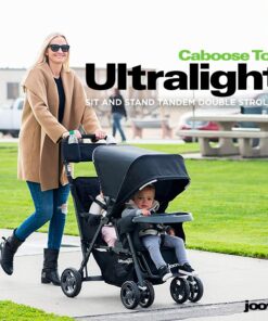 Alternative view of Joovy Caboose Too Ultralight Graphite Stand-On Double Stroller with Universal Car Seat Adapter, 3-Way Reclining Seats, Option to Use Rear Seat, Bench Seat, or Standing Platform Black