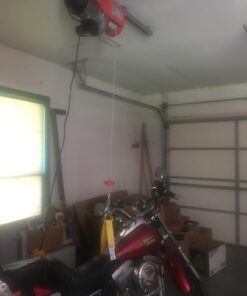 Partsam 2200 lbs Lift Electric Hoist Crane Remote Control Power System, Zinc-Plated Steel Wire Overhead Crane Garage Ceiling Pulley Winch w/Premium Straps (w/Emergency Stop Switch) 26 61fNQ1jn L