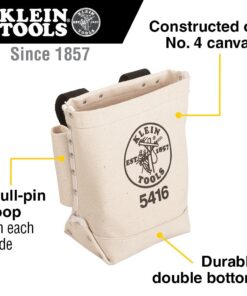 Alternative view of Klein Tools 5416 Tool Pouch, Small Tool Bag for Bolt Storage with Bull Pin Loops and Belt Strap Connect, 5 x 10 x 9-Inch 1 Count (Pack of 1)