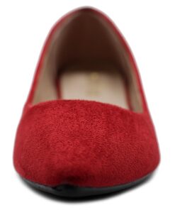 Ollio Women's Ballet Comfort Light Faux Suede Multi Color Shoe Flat 6.5 Red 8 61fO9xH0x2L
