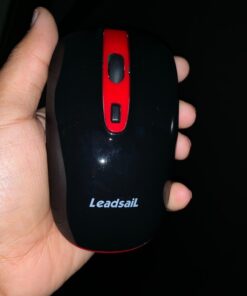 LeadsaiL Wireless Computer Mouse, 2.4G Portable Slim USB Mouse, Silent Click Cordless Mouse 3 Adjustable Levels, 4 Buttons Laptop Mouse for Windows Mac PC Notebook AA Battery-Red 46 61fODnX7KL