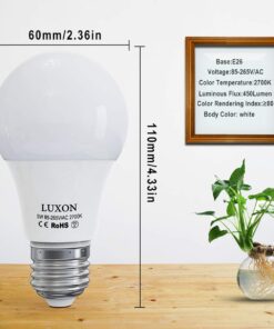 LUXON 5W A19 Radar Detector Dusk to Dawn 50W Equivalent Smart Led Lamp Lighting Indoor Outdoor Motion Sensor Bulb Auto On/Off E26 Base Soft White 2700K 1 2700k Warm White 28 61fOzLR1DNL
