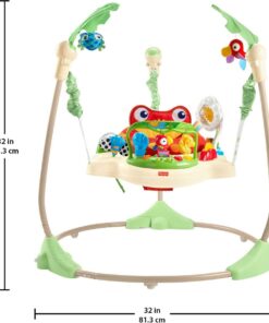 Fisher-Price Baby Bouncer Rainforest Jumperoo Activity Center with Music Lights Sounds and Developmental Toys 17 61fPahJe3vL