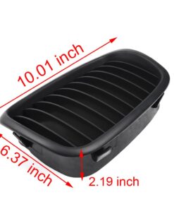 2x Euro Front Center Kidney Grille Grill For 97-03 BMW E39 5-Series 520 523 525 528 530 535 540 M5 4DR 4 Door (Matte Black) 15 61fS5WxGwrL