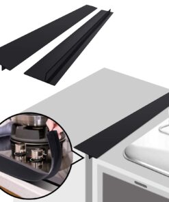 Alternative view of DSYJ Silicone Stove Gap Covers 2 Pack, Heat Resistant Oven Gap Filler Seals Gaps Between Stovetop and Counter, Easy to Clean (25 Inches, Black)