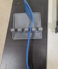 Silicone Spoon Rest for Stove Top with Drip Pad (Two Pack) - Heat Resistant, BPA Free Utensil Rest & Spoon Holder for Kitchen Counter - Grill Utensil Holder for Spatulas, Tongs, Ladles - Grey Medium - 2 Packs Gray 33 61fSSk7gUIL