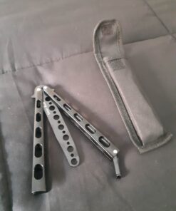 Moon Boat 2PCS Butterfly Knife Trainning Practice Comb Unsharpened Blade Black Silver 35 61fSVnb7DNL