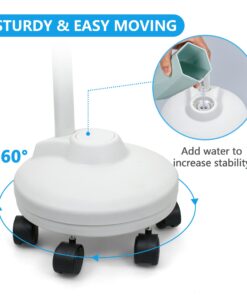 5X Magnifying Lamp LED Magnifier Light Glass Lens W/Adjustable Gooseneck, Floor Rolling Stand Facial Beauty Spa Salon Light Equipment Visual Aid 24 61fShNudnGL