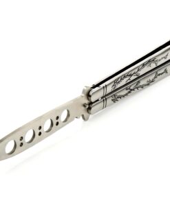 Alternative view of Yuzlder Practice Butterfly Knife, Stainless Steel Balisong Trainer Unsharpened Blade with Spring Latch, Smooth Action Butterfly Knife Trainer
