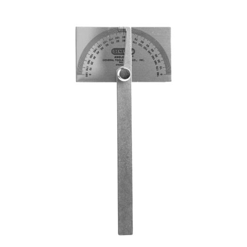 General Tools Angle Protractor #17 Stainless Steel Square Head - Measuring Tool for Carpenters & Woodworking Hobbyists Angle Finder