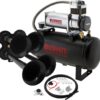 Vixen Horns Train Horn Kit for Trucks/Car/Semi. Complete Onboard System- 150psi Air Compressor, 2 Gallon Tank, 4 Trumpets. Super Loud dB. Fits Vehicles like Pickup/Jeep/RV/SUV 12v VXO8560/4114B 29 61fTj6zH nL