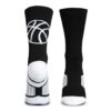 ChalkTalkSPORTS Basketball Athletic Mid-Calf Socks | Basketball Silhouette Design | Black/White 29 61fUPD5V1AL