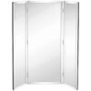 Hamilton Hills 40x40 inch Silver Trifold Mirror | Full Length Framed Beveled Edges 3 Way Mirror Hangable on Wall | Folding Tall Makeup Mirror with Hinges | Table Top, Dressing & Bathroom Vanity Mirror 40" x 48" 28 61fUtOs2fpL