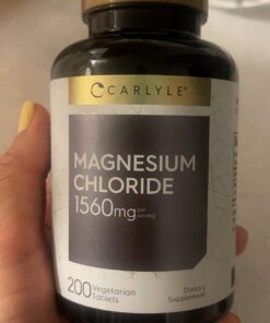 Magnesium Chloride | 1560mg | 200 Tablets | Cloruro de Magnesio Supplement | Vegetarian, Non-GMO, and Gluten Free Formula | by Carlyle 28 61fVyfkcUML