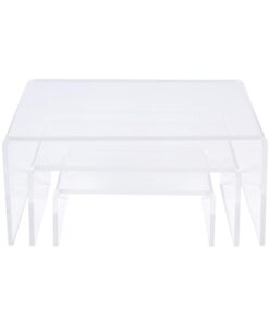 SimbaLux Acrylic Display Risers Clear Stand Set of 3 Medium Low Profile Tiered for Showcasing Food, Cupcake, Dessert, Candy, Jewelry, Figurines, Photos, Retail & Home Decoration, Durable & Steady 20 61fWKOW3bNL