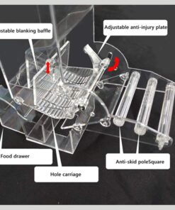 No Split Bird Seed Feeder for Cage,Parrot Automatic Foraging Systems Food Feeding Station with Perch,Heavty Acrylic,One-Step Moulding 22 61fWo1IgJvL