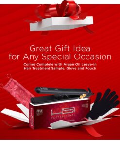 HSI Professional Ceramic Tourmaline Ionic Flat Iron Hair Straightener with Glove, Pouch and Travel Size Argan Oil Leave in Hair Treatment 40 61fbhxaWD3L
