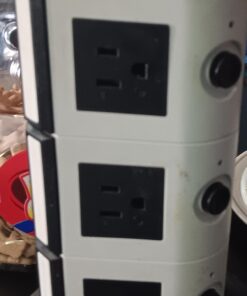 Power Strip Tower Surge Protector, JACKYLED 1625W 13A Outlet Surge Electric Tower, 12 Outlets 6 USB Ports Retractable Cord Charging Station with 16AWG 6.5ft Heavy Duty Extension Cord for Home Office Medium White Black 31 61fcHCjZR0L