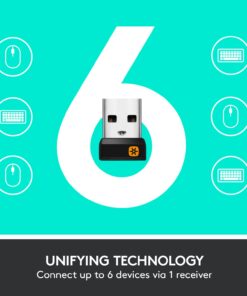 Logitech M705 Marathon Wireless Mouse, 2.4 GHz USB Unifying Receiver, 1000 DPI, 5-Programmable Buttons, 3-Year Battery, Compatible with PC, Mac, Laptop, Chromebook - Black 38 61fd68O8m3L