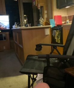 PORTAL Oversized Folding High Back Lawn Chairs Portable for Adults Outside Hard Armrest Cup Holder Carrying Strap for Camp Soccer Sports, Supports 300LBS, Black Mesh back 19 61feNWrhBL