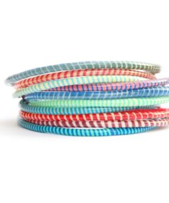 New Charms Recycled Flip Flip Bracelets in Your Choice of Colors - Handmade in Mali, West Africa Clear with Blue 12 61feWAZj4qL