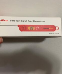 ThermoPro TP03 Digital Meat Thermometer for Cooking Kitchen Food Candy Instant Read LCD Thermometer with Backlight and Magnet for Oil Deep Fry BBQ Grill Smoker Thermometer Bright Red 44 61fesbzE8EL