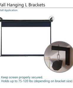 Alternative view of Elite Screens 6" Black Projector Screen L-Brackets, Single Metal Welded Construction, Wall or Ceiling Mount - Includes Hooks and Hardware, Model: ZVMAXLB6-B