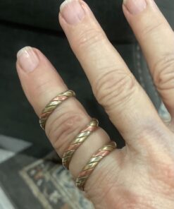Handmade Twisted Three Metal Medicine/Healing Spiral Ring From Nepal 21 61fhv3j8y2L