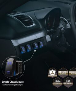 MicTuning MIC-LSS1 5Pin Spot Rocker Switch On-Off LED Light 20A 12V, Blue 18 61fhvJ cR1L