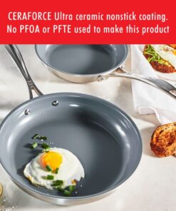 ZWILLING Spirit 3-ply 10-pc Stainless Steel Ceramic Nonstick Pots and Pans Set, Dutch Oven, Fry Pan 10-pc Ceramic 21 61fiXphoKEL