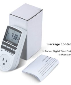 Enover 7 Day / 24 Hour Programmable Digital Weekly Light Switch Timer Plug for Electrical Outlet with Anti-theft Random Option (15A/1800W,1Pack) 20 61fijB0tTYL