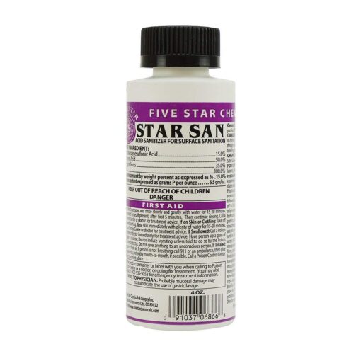 Five Star - Star San - 4 Ounce - High Foaming Sanitizer 4 Fl Oz (Pack of 1)