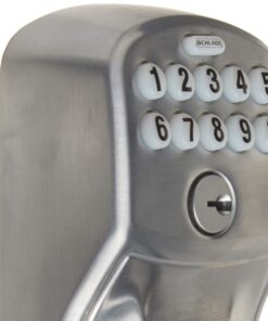 SCHLAGE FE575 PLY 626 ELA Plymouth Keypad Entry with Auto-Lock and Elan Levers, Brushed Chrome Satin Chrome Elan Lever Plymouth Trim 23 61foAygZq3L