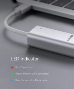 Anker USB C to Gigabit Ethernet Adapter, Aluminum Portable USB C Adapter, for MacBook Pro, MacBook Air 2018 and Later, iPad Pro 2018 and Later, XPS, and More Silver 52 61fobcPxCNL